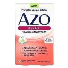 Azo, Boric Acid Vaginal Suppositories 600 mg, 30 Suppositories
