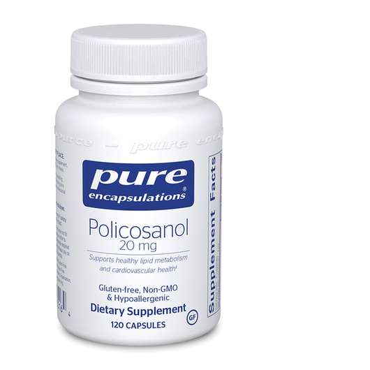 Основное фото товара Pure Encapsulations, Поликозанол, Policosanol 20 mg, 120 капсул