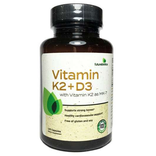 Основне фото товара Future Biotics, Vitamin K2 + D3, Вітамін K2 + D3 у вигляді MK-...