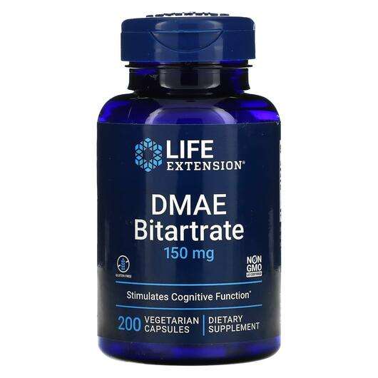 Основне фото товара Life Extension, DMAE Bitartrate 150 mg, Диметиламіноетанол 150...