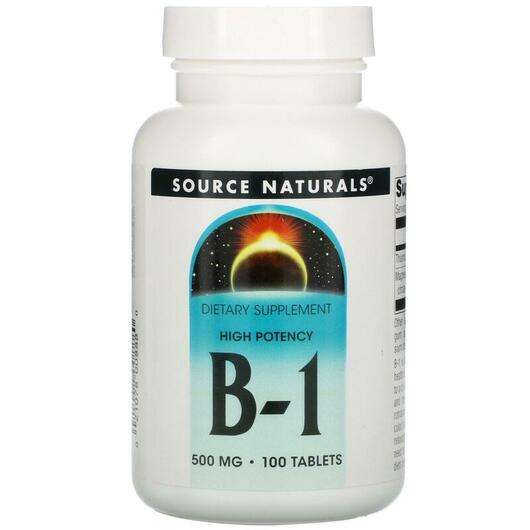 Основне фото товара Source Naturals, B-1 High Potency 500 mg 100, Вітамін B-1 500 ...