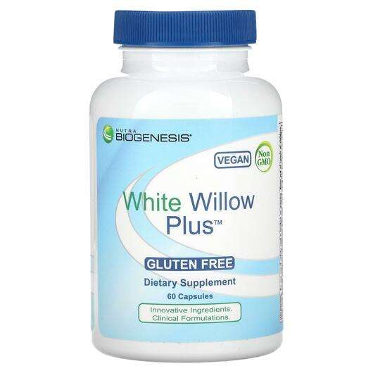 Основне фото товара Nutra BioGenesis, White Willow Plus, Кора Верби білої, 60 капсул