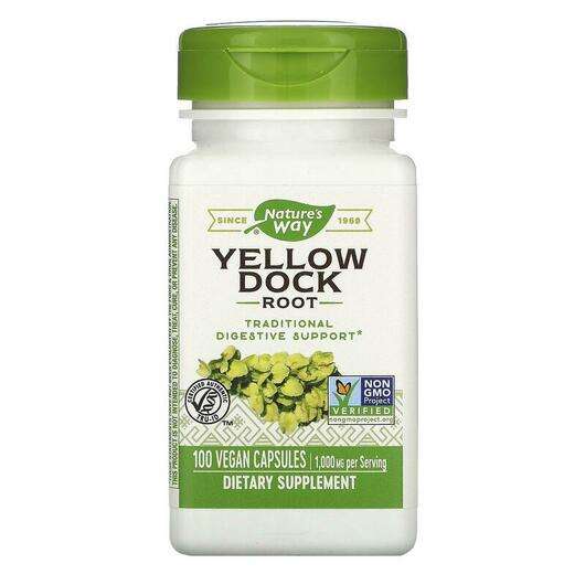 Основне фото товара Nature's Way, Yellow Dock Root 500 mg, Щавель кучерявий 500 мг...