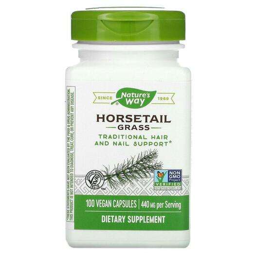 Основне фото товара Nature's Way, Horsetail Grass 440 mg, Хвощ польовий 440 мг, 10...