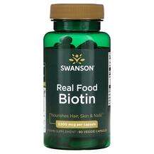 Swanson, Real Food Biotin 2500 mcg, Продукти харчування, 90 ка...
