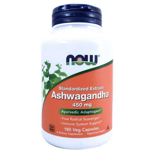 Основне фото товара Now, Ashwagandha 450 mg, Ашваганда 450 мг, 180 капсул