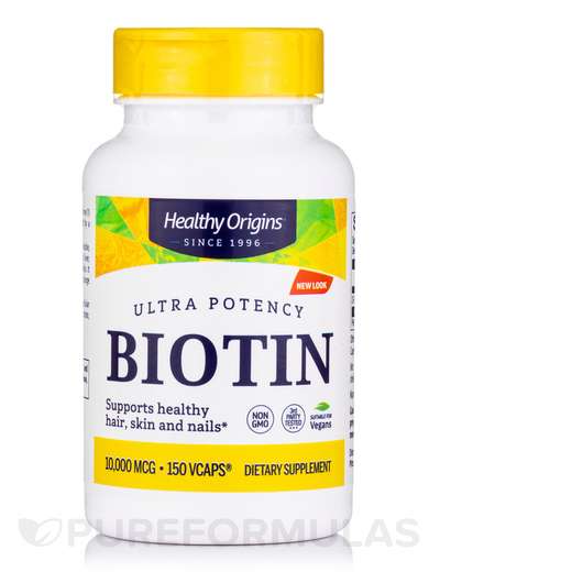 Основное фото товара Healthy Origins, Витамин B7 Биотин, Biotin 10000 mcg, 150 капсул