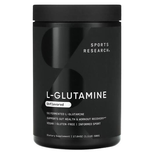 Основне фото товара L-Glutamine Unflavored Основне фото товара Sports Research, L-Glutamine Unflavored, L-Глутамін, 500 г