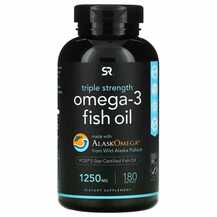 Sports Research, Omega-3 Fish Oil Triple Strength 1250 mg, 180...