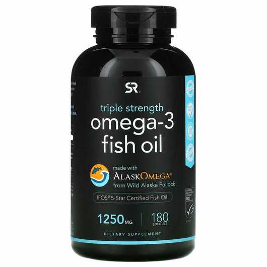 Основне фото товара Sports Research, Omega-3 Fish Oil Triple Strength 1250 mg, Оме...
