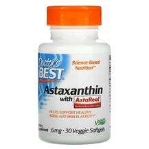 Doctor's Best, Astaxanthin with AstaReal 6 mg, 30 Veggie Softgels