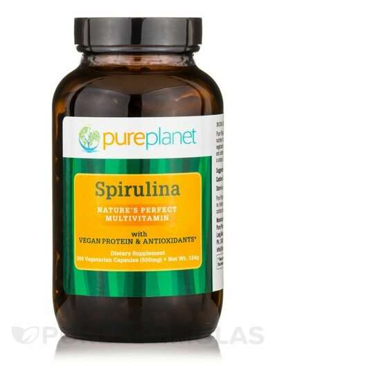 Основне фото товара Pure Planet, Spirulina 500 mg, Спіруліна, 200 капсул