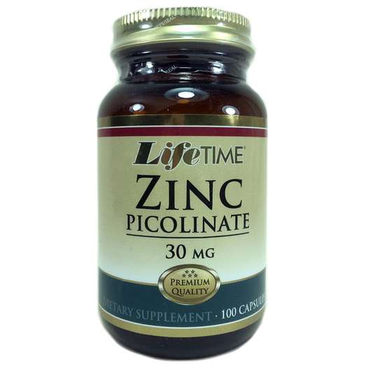 Основное фото товара LifeTime, Пиколинат Цинка 30 мг, Zinc Picolinate 30 mg, 100 ка...