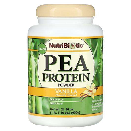 Основне фото товара NutriBiotic, Pea Protein Powder Vanilla, Гороховий Протеїн, 600 г