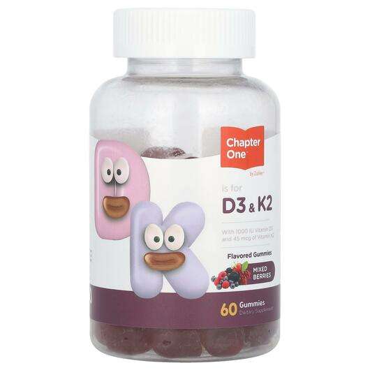 Основное фото товара Chapter One, Витамины D3 + K2, D3 & K2 Mixed Berries, 60 т...