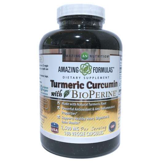 Основне фото товара Amazing Nutrition, Turmeric Curcumin with BioPerine 750 mg, Ку...