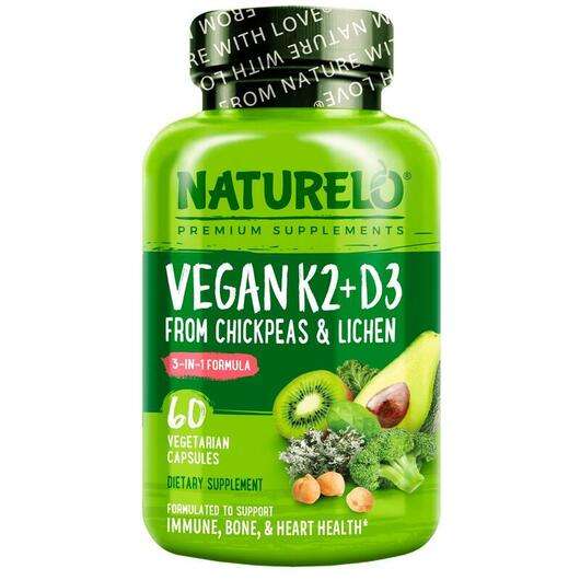 Основне фото товара Naturelo, Vitamin K2 + D3 From Chickpeas & Lichen, Вітамін...