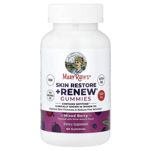 Основне фото товара Skin Restore + Renew Gummies Mixed Berry, Шкіра нігті волосся, 60