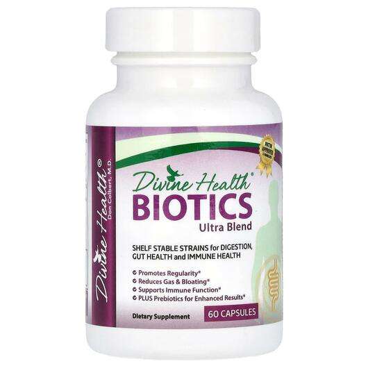 Основне фото товара Divine Health, Biotics Ultra Blend, Пробіотики, 60 капсул