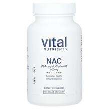 Vital Nutrients, NAC N-ацетилцистеин 600 мг, NAC 600 mg, 100 к...