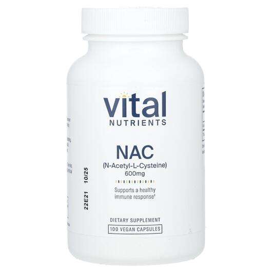 Основное фото товара Vital Nutrients, NAC N-ацетилцистеин 600 мг, NAC 600 mg, 100 к...
