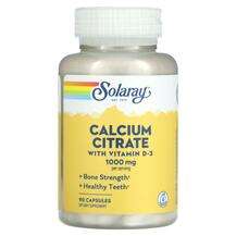 Solaray, Calcium Citrate with Vitamin D-3 1000 mg, 90 Capsules