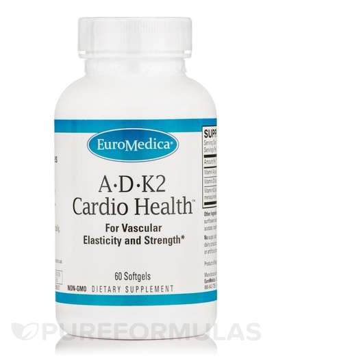 Основне фото товара EuroMedica, A-D-K2 Cardio Health, Вітаміни А D K, 60 капсул