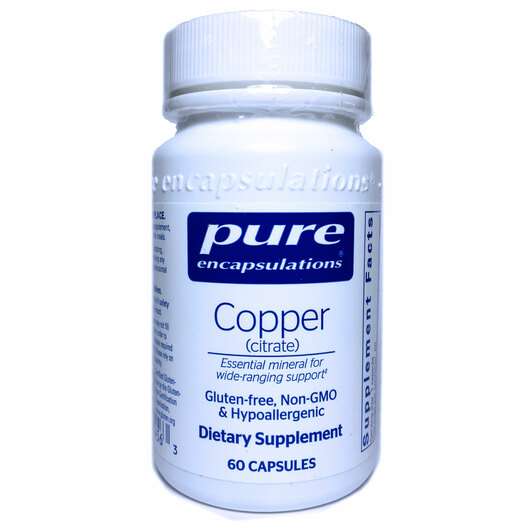 Основное фото товара Pure Encapsulations, Медь Цитрат, Copper Сitrate, 60 капсул