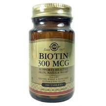 Solgar, Биотин 300 мкг, Biotin 300 mcg, 100 таблеток