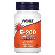 E-200 134 mg 200 IU Витамин E Токоферолы NOW Foods