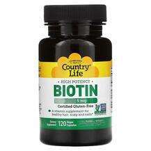 Country Life, Biotin 5 mg, Биотин 5000 мкг, 120 капсул