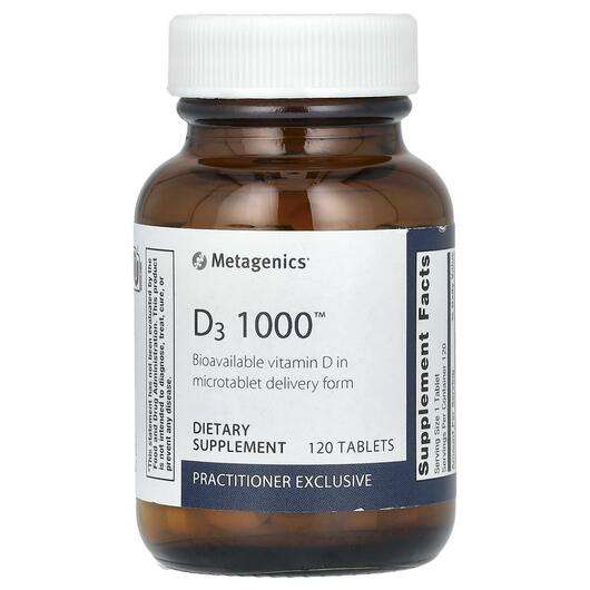 Основне фото товара Metagenics, D3 1000, Вітамін D3, 120 таблеток