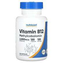 Nutricost, Витамин B1 Тиамин, Vitamin B12 2000 mcg, 120 капсул