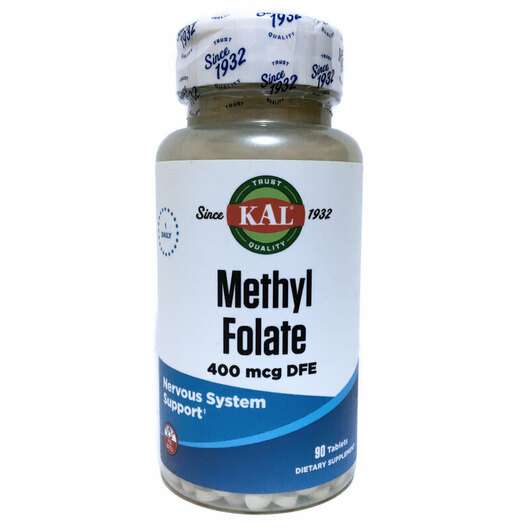 Основное фото товара KAL, Метилфолат 400 мкг, Methyl Folate 400 mcg, 90 таблеток