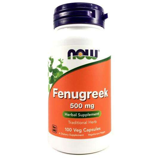 Основне фото товара Now, Fenugreek 500 mg, Гуньба 500 мг, 100 капсул