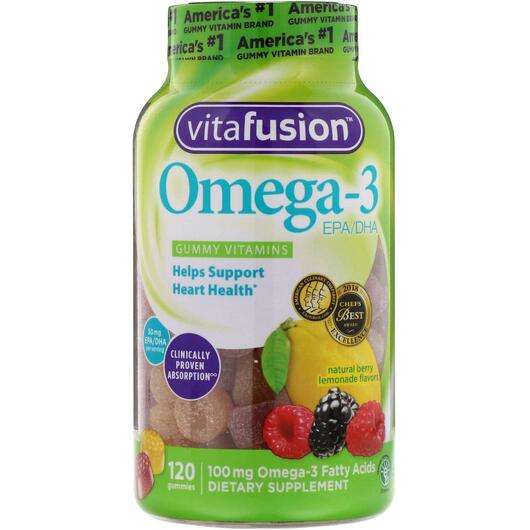 Основне фото товара VitaFusion, Omega-3 Gummies, Омега-3, 120 цукерок