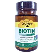 Country Life, Витамин B7 Биотин, Biotin 1000 mcg, 100 таблеток