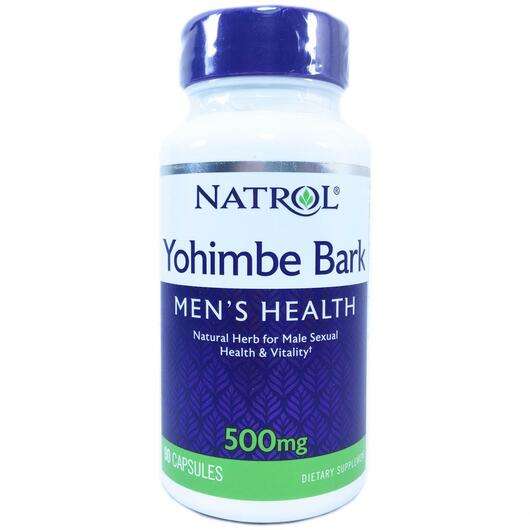 Основне фото товара Natrol, Yohimbe Bark 500 mg 90, Йохимбе Барк 500 мг, 90 капсул