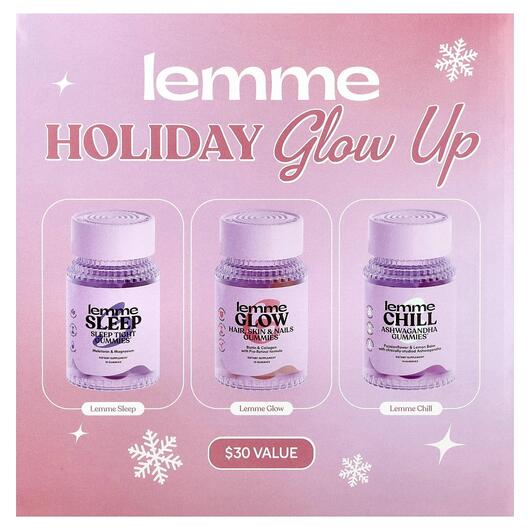Основне фото товара Holiday Glow Up Gummies Sleep Glow Chill Основне фото товара Lemme, Holiday Glow Up Gummies Sleep Glow Chill, Підтримка сну, 3