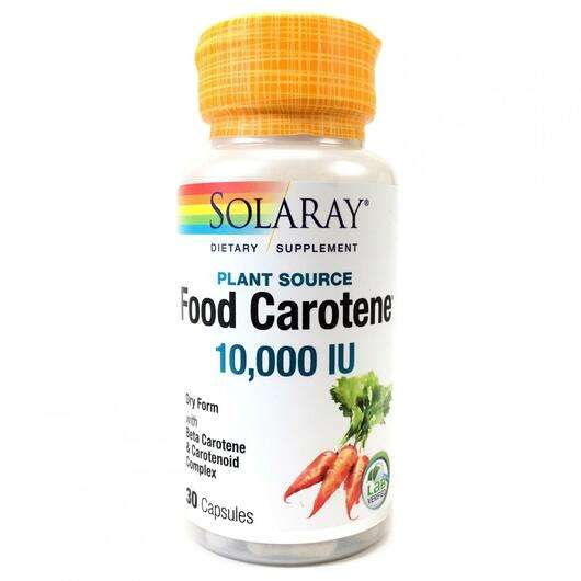 Основне фото товара Solaray, Plant Source Food Carotene, Рослинний каротин, 30 капсул
