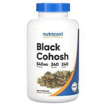 Nutricost, Клопогон кистевидный, Black Cohosh 540 mg, 240 капсул