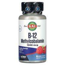 KAL, Витамин B12, B-12 Methylcobalamin Raspberry 1000 mcg, 90 ...