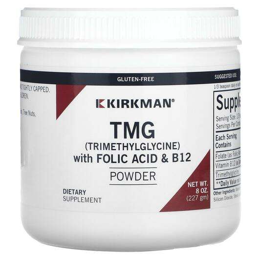 Основное фото товара Kirkman, L-Глицин, TMG Trimethylglycine with Folic Acid & ...