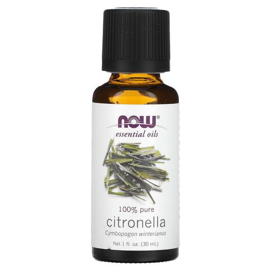 Основне фото товара Pure Essential Oil Citronella Основне фото товара NOW Foods, Pure Essential Oil Citronella, Ефірна олія, 30 мл