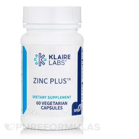Основне фото товара Klaire Labs SFI, Zinc Plus, Цитрат цинку 15 мг плюс, 60 капсул