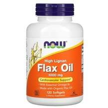 Now, Flax Oil 1000 mg, Льняна олія 1000 мг, 120 капсул