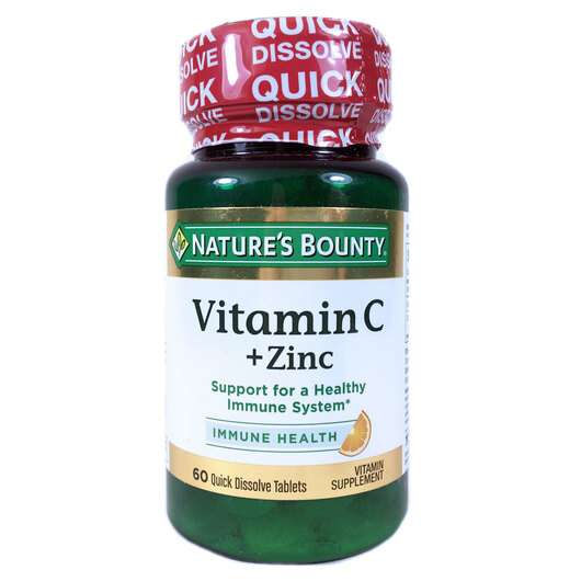 Основное фото товара Nature's Bounty, Витамин С и Цинк, Vitamin C + Zinc, 60 таблеток