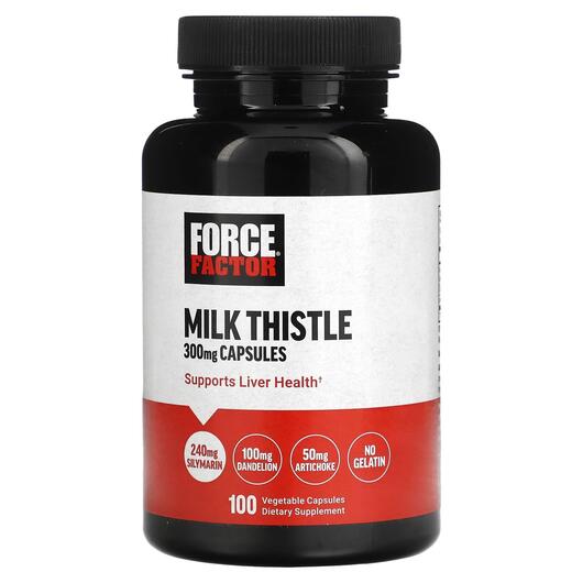 Основне фото товара Milk Thistle 300 mg Основне фото товара Force Factor, Milk Thistle 300 mg, Розторопша, 100 капсул