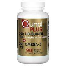 Qunol, Plus Ubiquinol + Omega-3 100 mg + 250 mg, 90 Softgels