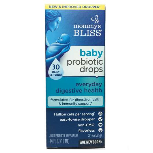 Основне фото товара Mommy's Bliss, Baby Probiotic Drops, Пробіотики, 10 мл